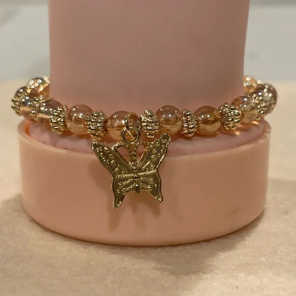 Gold and Blue Butterfly Charm Bracelet Set - Picture 5 of 5